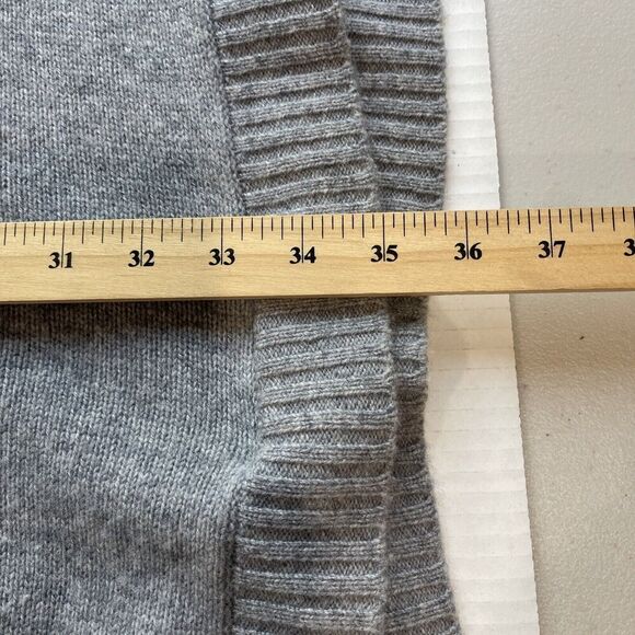 Nordstrom V-Neck Wool Cashmere Poncho Cape Grey One Size Minimalist Classic - Picture 7 of 9